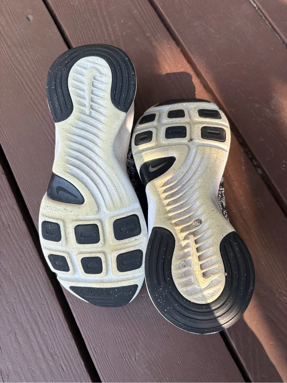 Nike Black and White Knit Running Sneakers